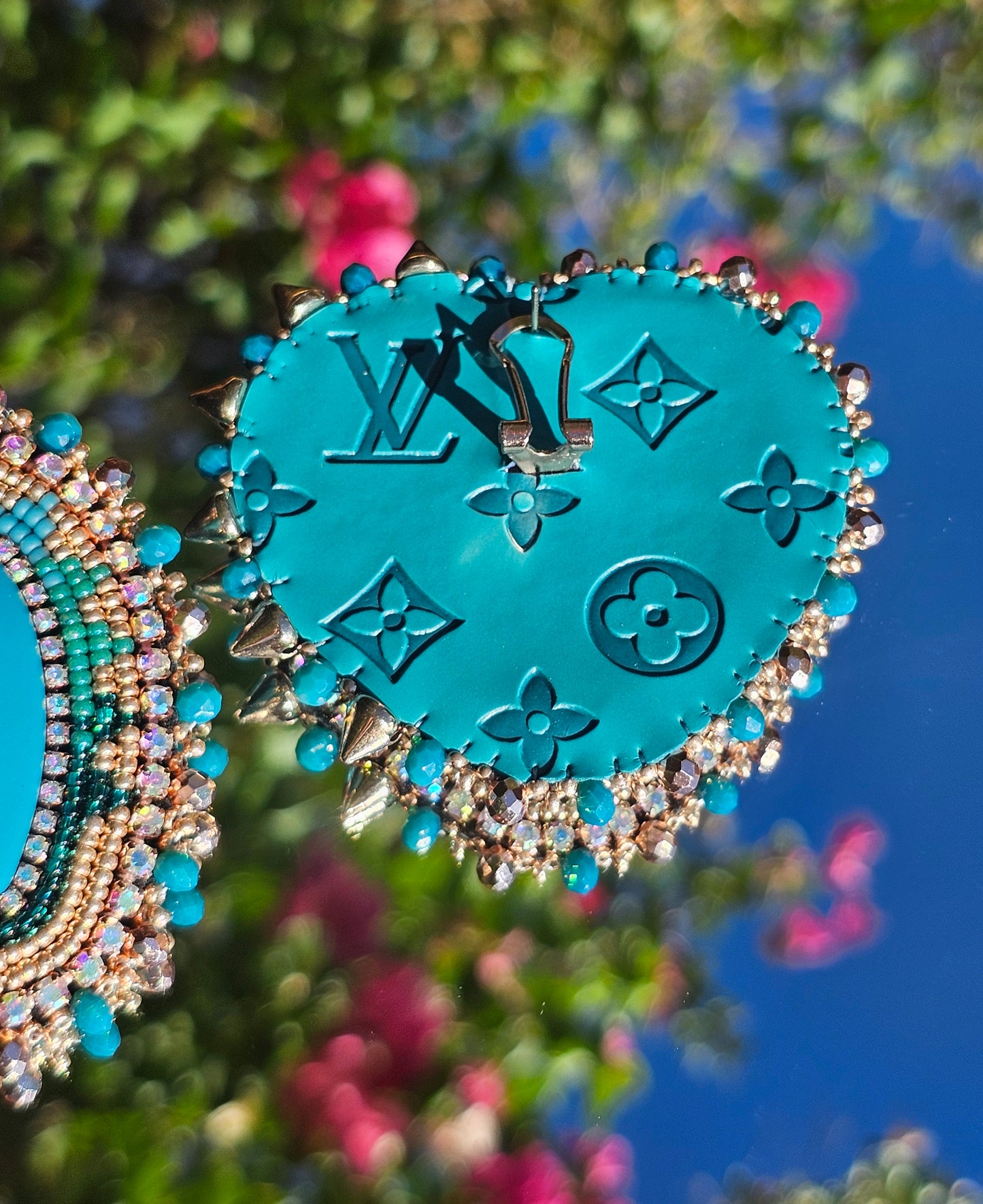 Teal Rose Gold Spike Hearts 🩵