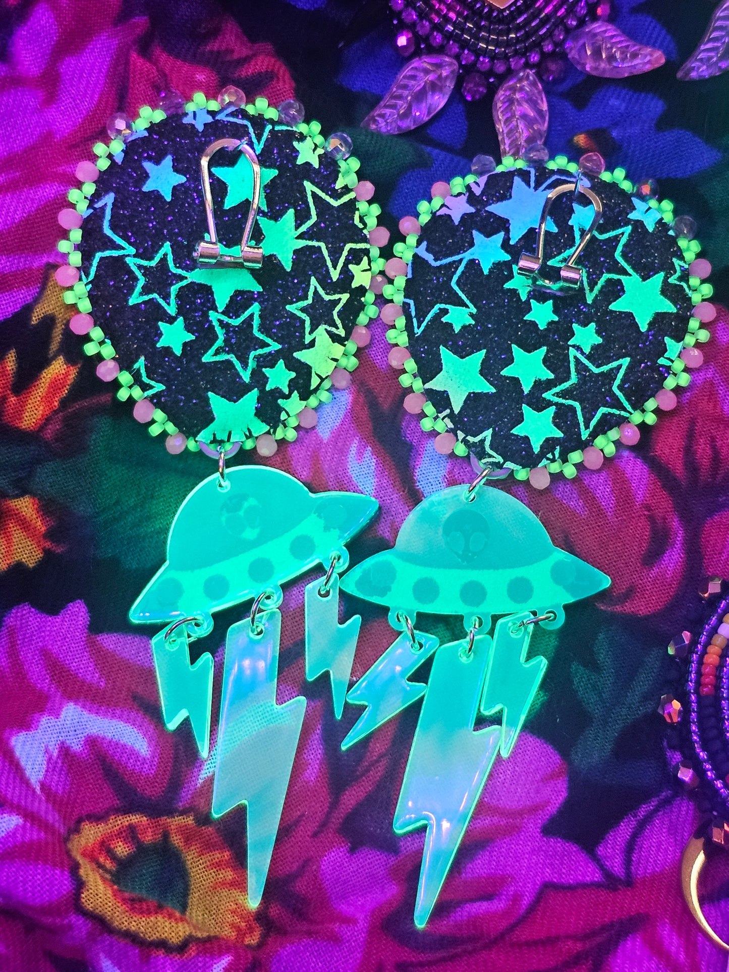 UV Blue Glitter Star Friends 👽